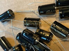25pc Electrolytic Capacitor Axial 2000hr +105℃ RoHS 50uF 160V φ13x21mm Supertech