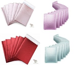 Mix Your Color 100 Matte Metallic Bubble Padded Envelopes Mailers #000 4″ x 8″