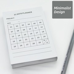 AidenYolo 31 Days Planner, 150 Pages Habit Tracker 4.72 x 3.15 inches, White