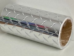 Silver Diamond Plate Sign Vinyl with Adhesive 24 Inch x 10 Ft, FREE USA SHIPPING