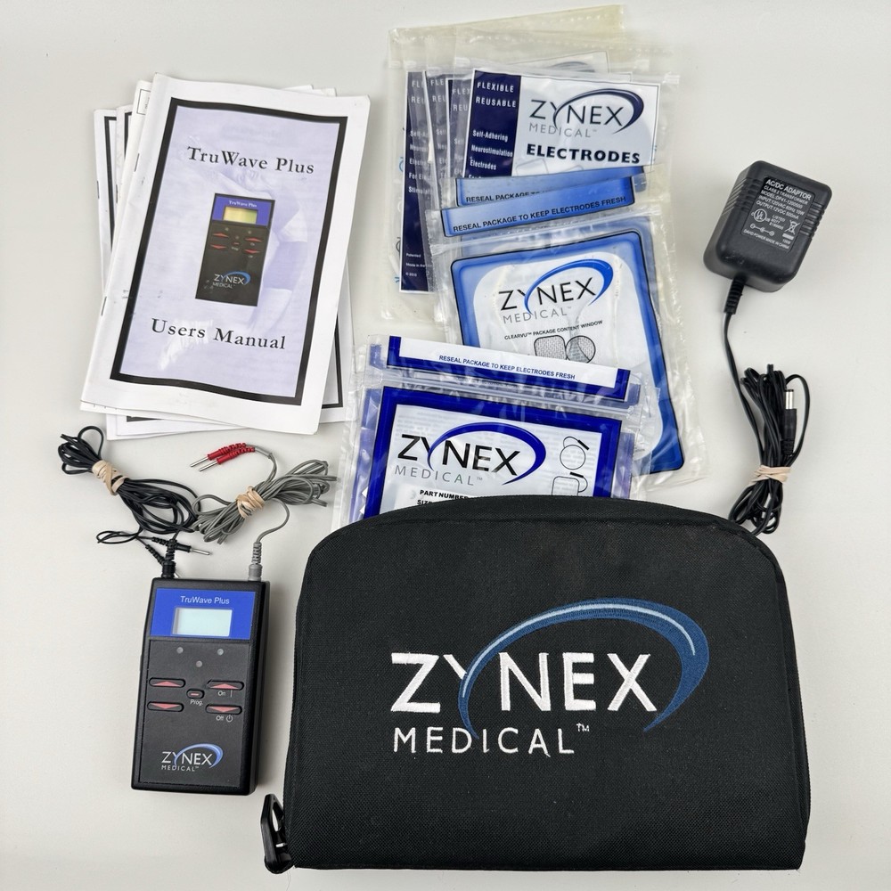 Zynex Medical TruWave Plus TENS Unit 2 Channel w/ Electrodes & Case (NO BATTERY)