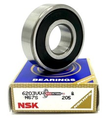 NSK 6203 VV Deep Groove Ball Bearing, Rubber Sealed 17x40x12 mm 6203 2RS