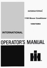 International 1190 Mower Conditioner Operators Manual 1096759R4