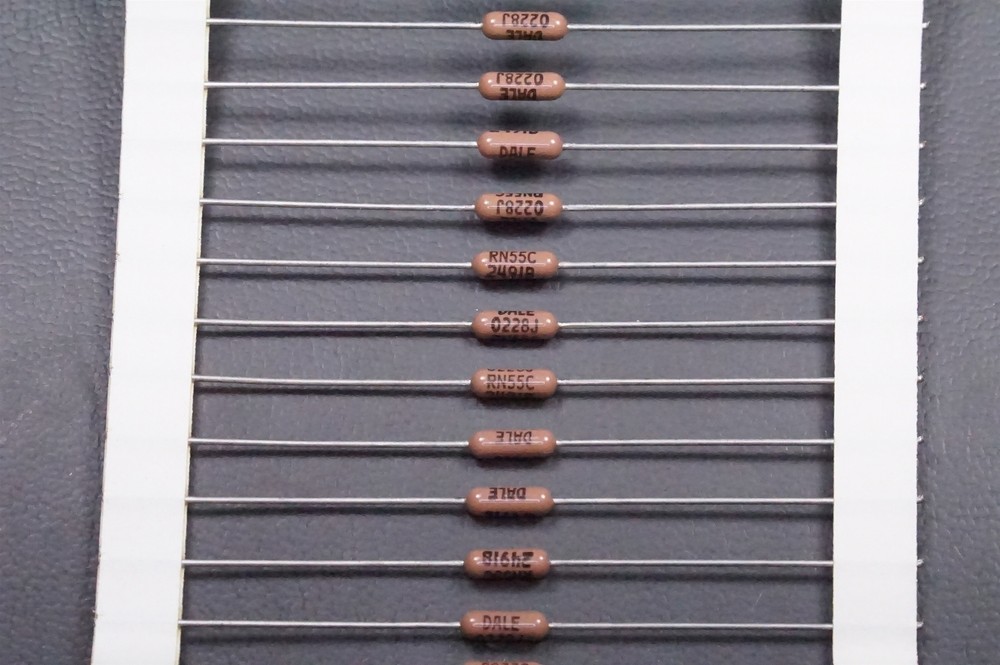 Lot of 5 RN55C2491B Dale Metal Film Resistor 2.49K Ohm 0.1% 1/10W Axial NOS