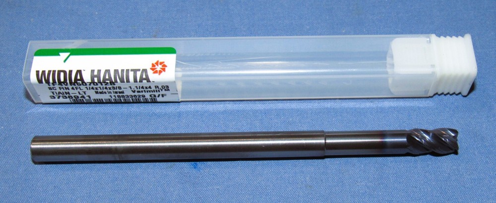 Brand new-Hanita 1/4 x 3/8 loc x 1-1/4″ Reach 0.030 cr 4″ OAL 4 Flute