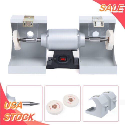 Polishing Lathe Machine Bench Buffing Grinder Dental Lab High Speed Polisher