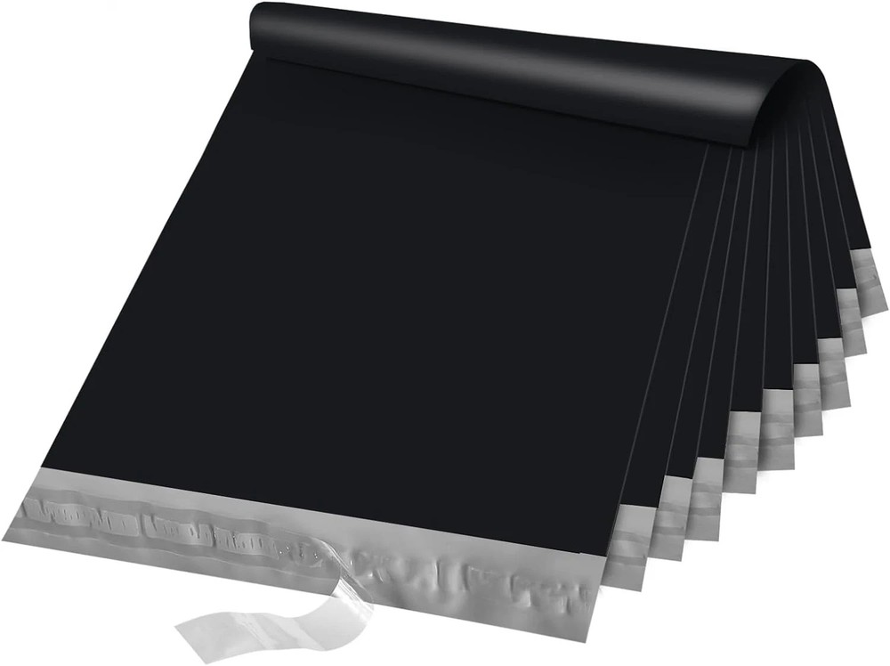 Large Black Poly Mailers 19X24 Shipping Bags for Clothing, 50 Pack, Self