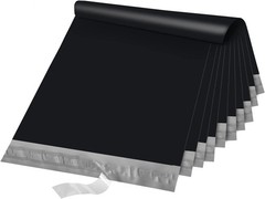 Large Black Poly Mailers 19X24 Shipping Bags for Clothing, 50 Pack, Self