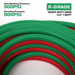 1/4″ x 50′ Twin Welding Hose – Meets RMA/CGA Standards for Grade R, Type D)