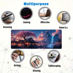 Cherry Blossom Mouse Pad Large Japanese 31.5L x 11.8W inches,