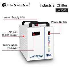 S&A CW3000TG CO2 Industrial Water Chiller for 80W 60WCO2 Laser Cutting Machine