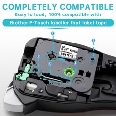 5 PK Fit for Brother P-Touch TZe-231 TZ-231 12mm White Standard Laminated Tape
