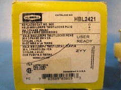 HUBBELL HBL2421 TWIST-LOCK PLUG, 20A 250V 3PH