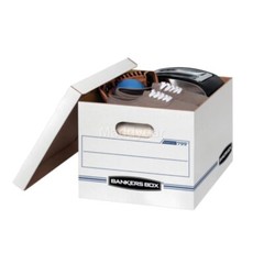 Bankers Box Basic Duty Letter/Legal File Storage Box with Lids, 10 Pack, White