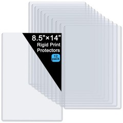 8.5″ X 14″ Rigid Print Protectors – Clear Waterproof Plastic Sleeves, 12 Pack