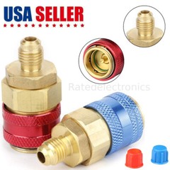 A/C R134a Quick Coupler Adapter Car High & Low Side HVAC SAE Male Flare Fitting