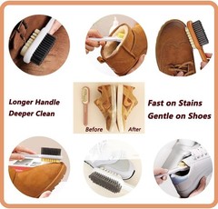 2 in 1 Suede Brush and Eraser for Shoes, Rubber Shoe Brush with Soft Plastic
