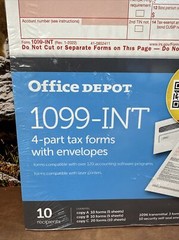2023 Office Depot 1099-INT Tax Forms w Envelopes 4-Part 10-PK Staples USA 2023