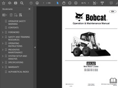 BOBCAT S530 SKID STEER LOADER MANUAL OPERATORS SERVICE REPAIR SHOP OWNERS PDF