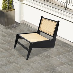 Home Bamboo Chair Bamboo Accent Chair Comfy Bamboo Chairs 53x64x58cm Black