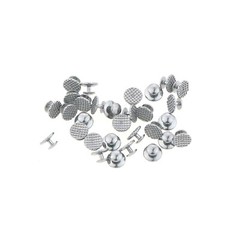 100Pcs Dental Ceramic/Metal Lingual Buttons Bondable Orthodontic Round Mesh Base