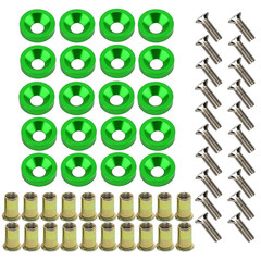 20PC CNC Fender Washer Bolt Rivet Nut Kit M6x20mm Aluminum Anodized Set