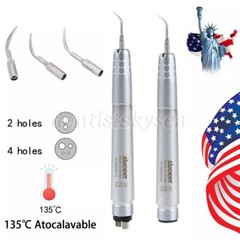 Dental Ultrasonic Air Perio Scaler Handpiece Hygienist 2/4Hole + 3 Tips G1 G2 G4