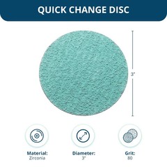 Benchmark Abrasives 3 Inch Sanding Discs Quick Change Green Zirconia, Male R Typ