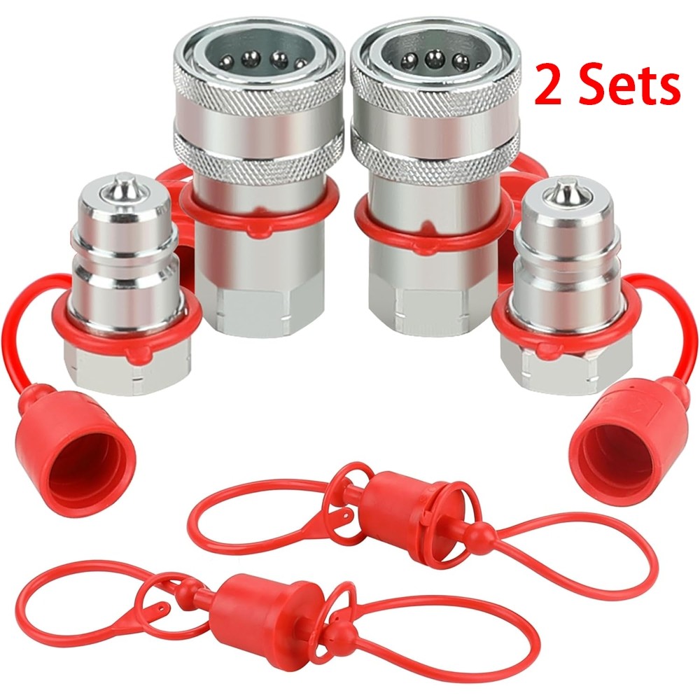 2 Sets 1/2″ Ag Hydraulic Quick Connect Couplers Couplings, Ball Pioneer Style