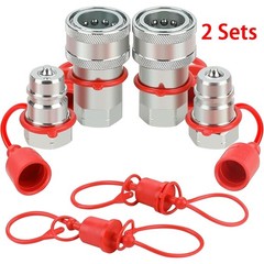 2 Sets 1/2″ Ag Hydraulic Quick Connect Couplers Couplings, Ball Pioneer Style