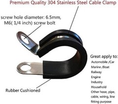 20pcs 5/8″ Inch Cable Clamp Rubber Cushioned Insulated Clamp Stainless Steel