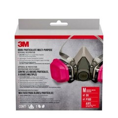 3M P100 Multi-Purpose Half Face Respirator Valved Multicolored
