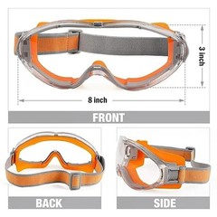 Safety Goggles Over Glasses Anti Fog Scratch Resistant Eye Protection Adjustable