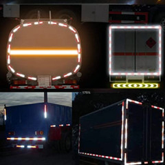 Reflective Tape CONSPICUITY Trailer Safety Warning Sign Auto Truck Red White NEW