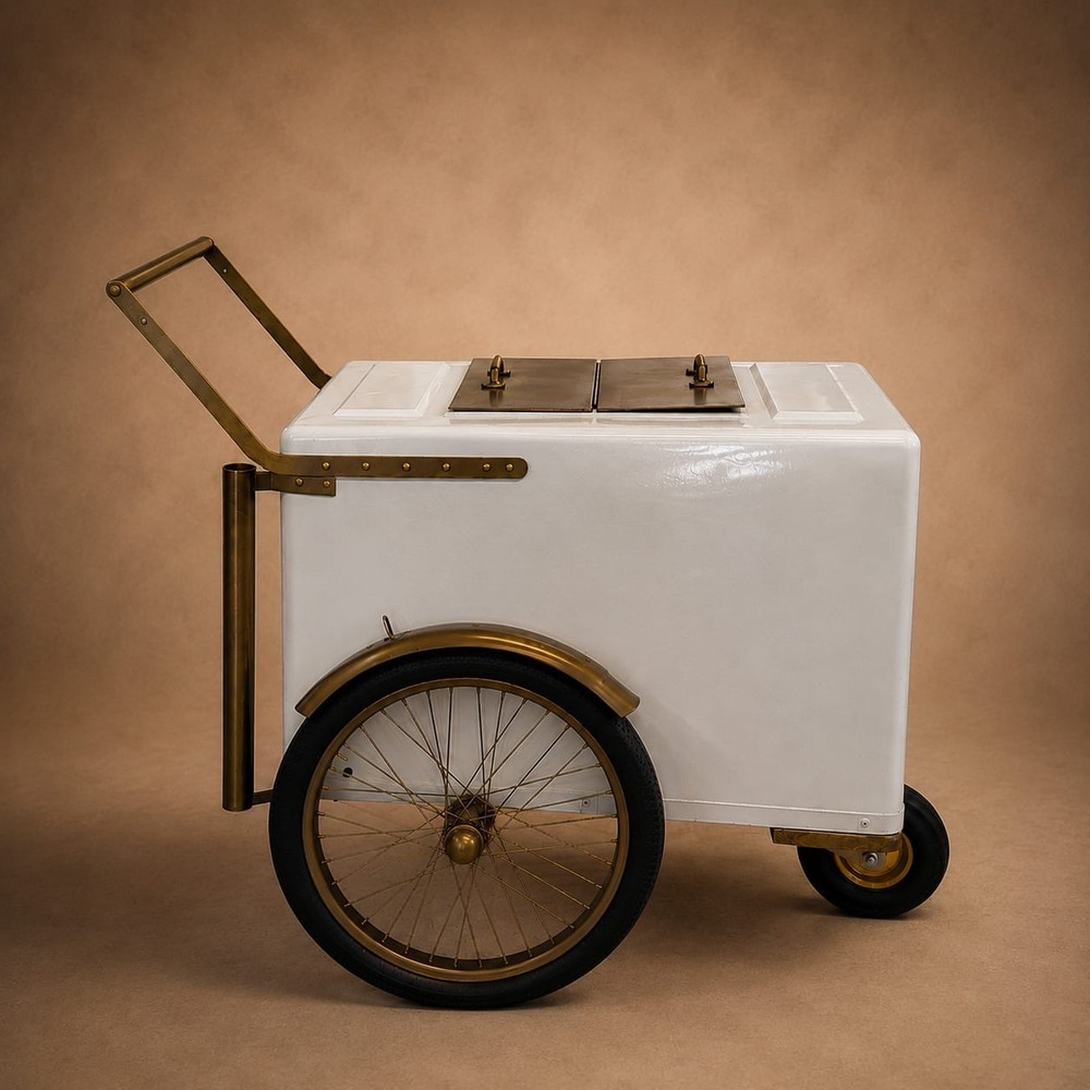 White Popsicle Cart Gold Trim | Paleta Cart | Ice Cream Cart | Catering Cart