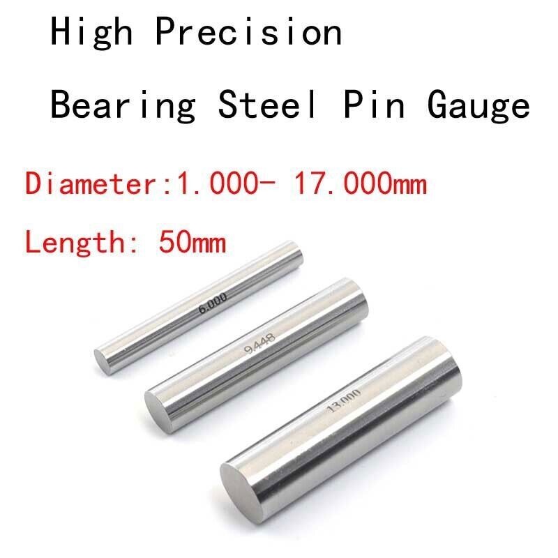 1.000mm-17.000mm Diameter High Precision Bearing Steel Pin Gauge 50mm Length