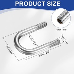 U Shaped Hose Barb Fitting 3/8″ (10mm) OD 304 Stainless Steel U-Joint Connector]