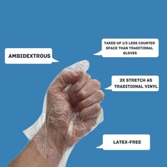 10000 Pcs Food Service HDPE Polyethylene Gloves Industrial Grade 1.5 Mil Large