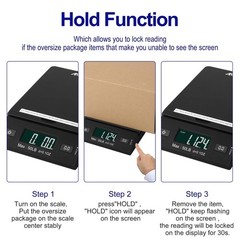 Accuteck 50 lb All-in-One Black Digital Shipping Postal Scale 1 Unit,