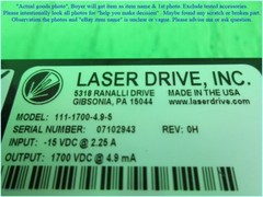 Laser Drive 111-1700-4.9-5, Helium Neon supply as photo, FAIL part not working