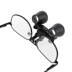 2.5X-420mm Dental Medical Binocular Loupes Metal Frame Magnifying Glasses Black