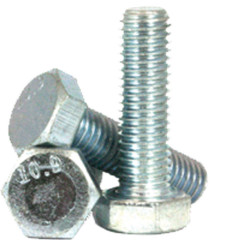 M8-1.25 x 20 mm FT DIN 933/ISO 4017 Hex Cap Screws 10.9 UNC Zinc Bake, 25 Pack