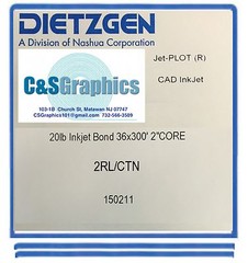 4 ROLLS 36” X 300′ 20lb Bond Plotter Paper