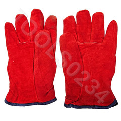 PIP 77-248/XL X-Large Leather Winter Gloves Split Cow Straight Thumb Fleece Red