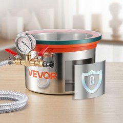 VEVOR 1.5Gal Vacuum Chamber Stainless Steel Degassing Chamber Tempered Glass Lid