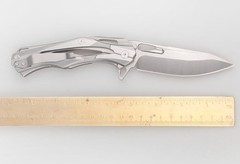 Hunting Pocket Knife, 4″ 5Cr13 Steel Blade Steel Handle for EDC Camping Gifts