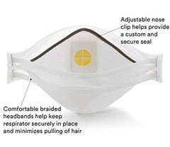 3M 9211+ N95 Particulate Respirator Exhalation Valve 10 BX Respirator Protection