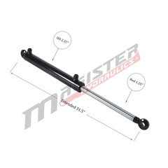 Hydraulic Cylinder Welded Double Acting 2″ Bore 12″ Stroke Swivel Ball/Eye