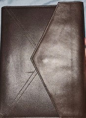 Franklin Covey Dark Brown Full Grain Leather Planner Notebook Cover Snap Closure