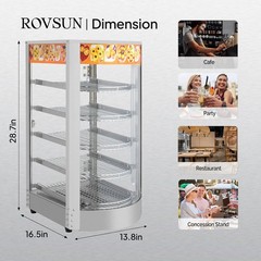 ROVSUN Commercial Food Warmer 5-Shelf Countertop Catering Pizza Display Case